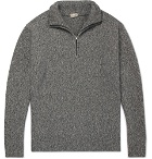 Camoshita - Mélange Wool-Blend Half-Zip Sweater - Gray