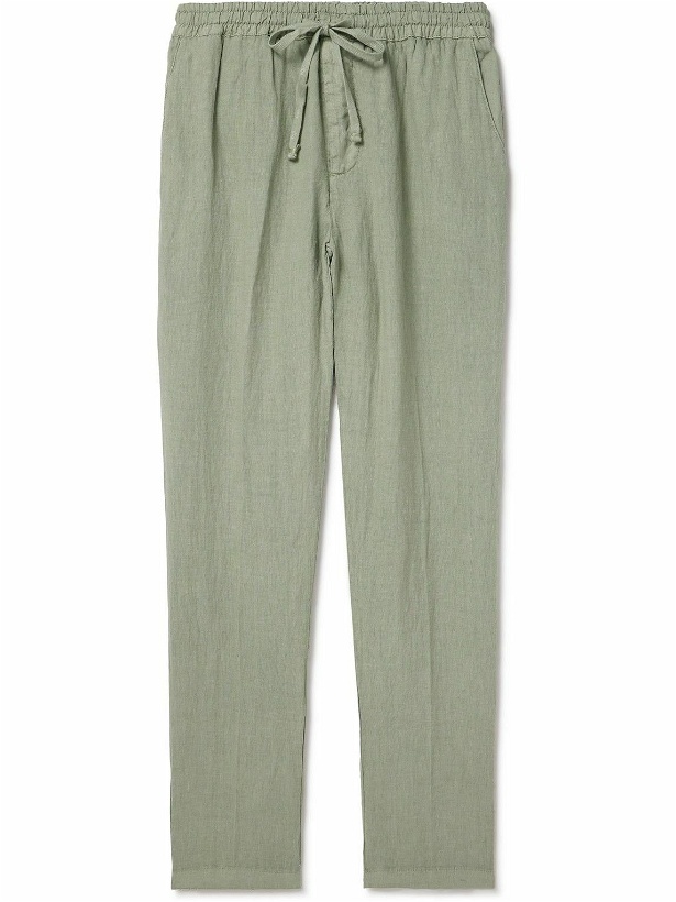 Photo: Altea - Tapered Linen Drawstring Trousers - Green