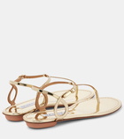 Aquazzura Almost Bare metallic leather thong sandals