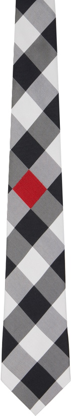 Photo: Comme des Garçons Homme Deux Black & White Silk Geometric Pattern Tie