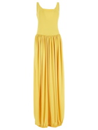 Lanvin Gathered Skirt V Neckline Long Dress