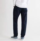 Aspesi - Slim-Fit Pleated Cotton and Linen-Blend Twill Trousers - Blue