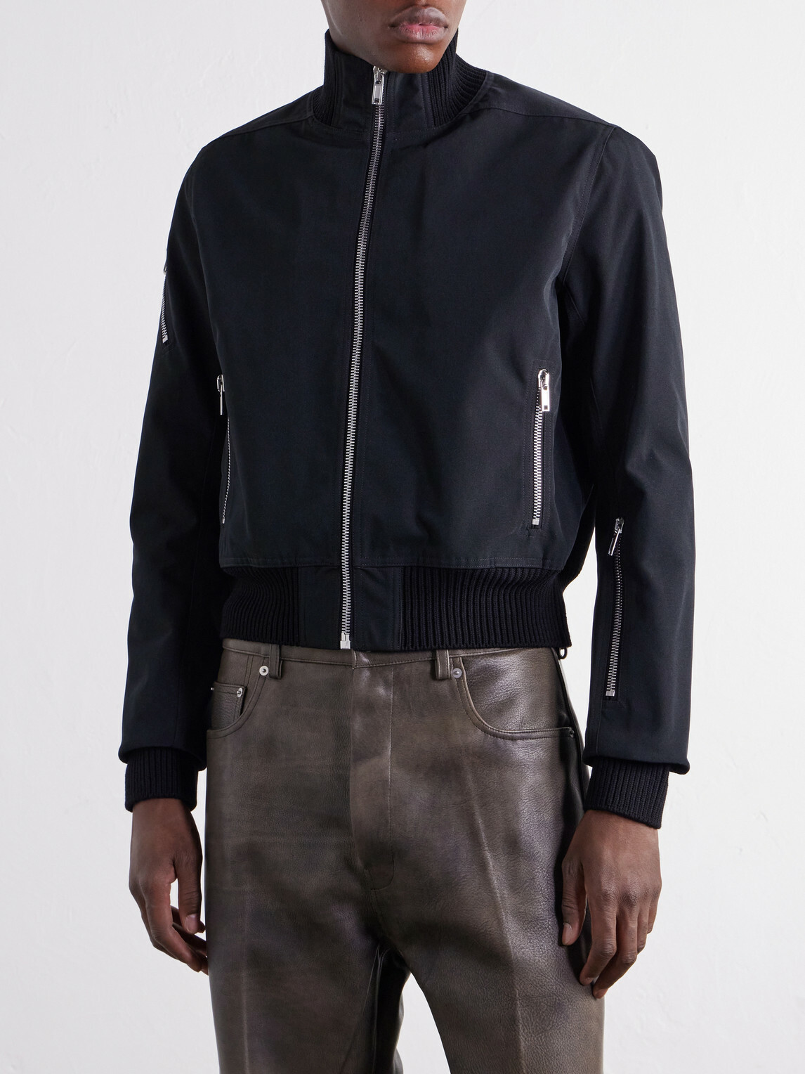 Rick Owens - Rib-Trimmed Canvas Blouson Jacket - Black
