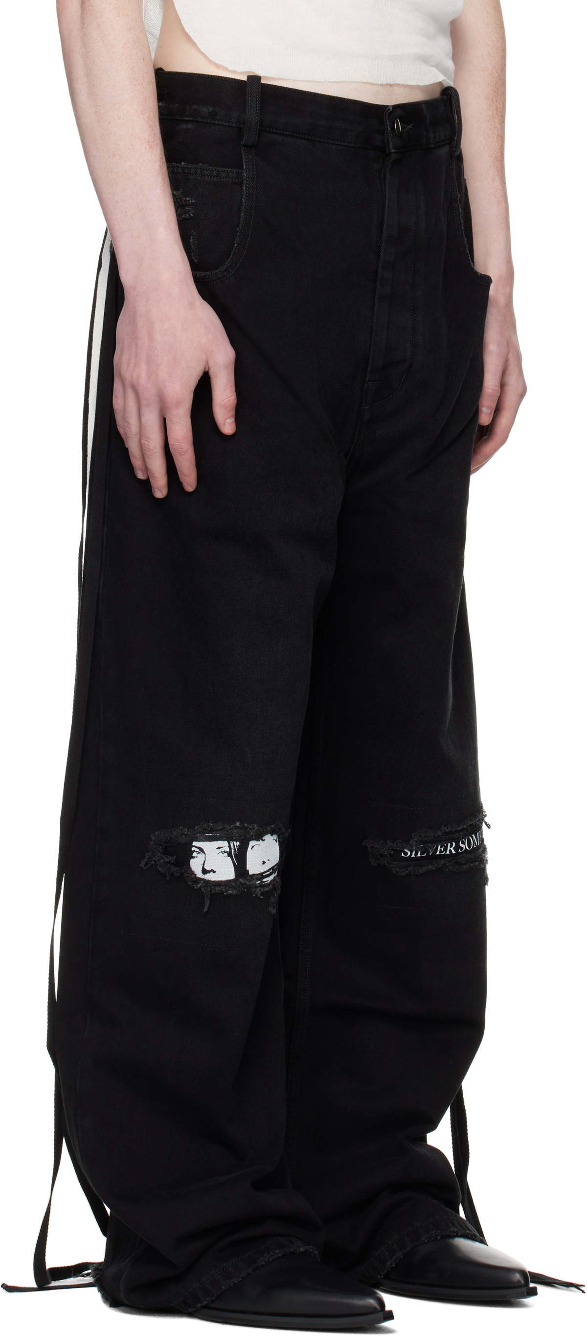 Ann Demeulemeester Black Olan 5 Pocket High-Comfort Jeans Ann