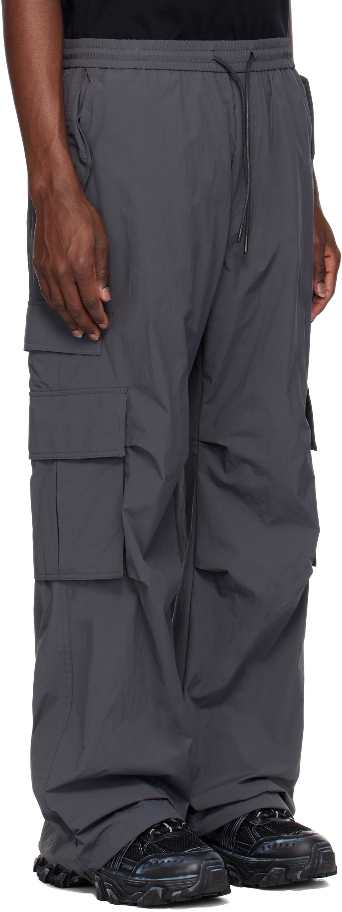 Juun.J Gray Nylon Light Cargo Pants