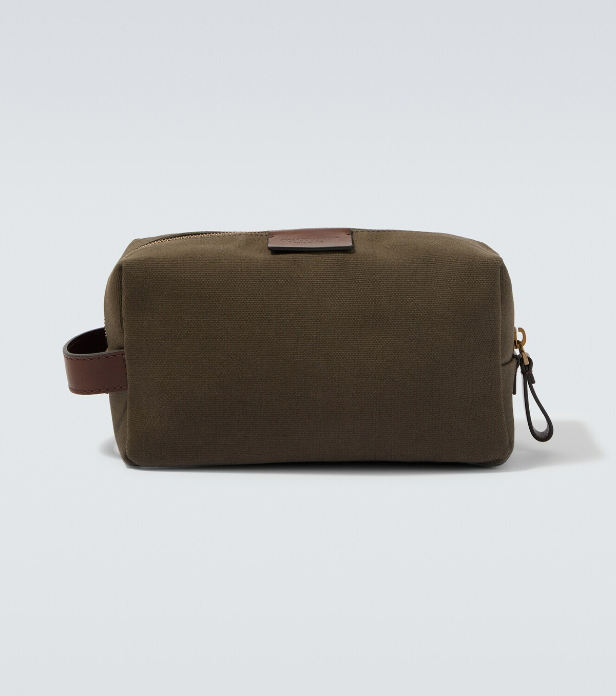 Giorgio Armani Leather-trimmed canvas toiletry bag