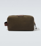 Giorgio Armani Leather-trimmed canvas toiletry bag