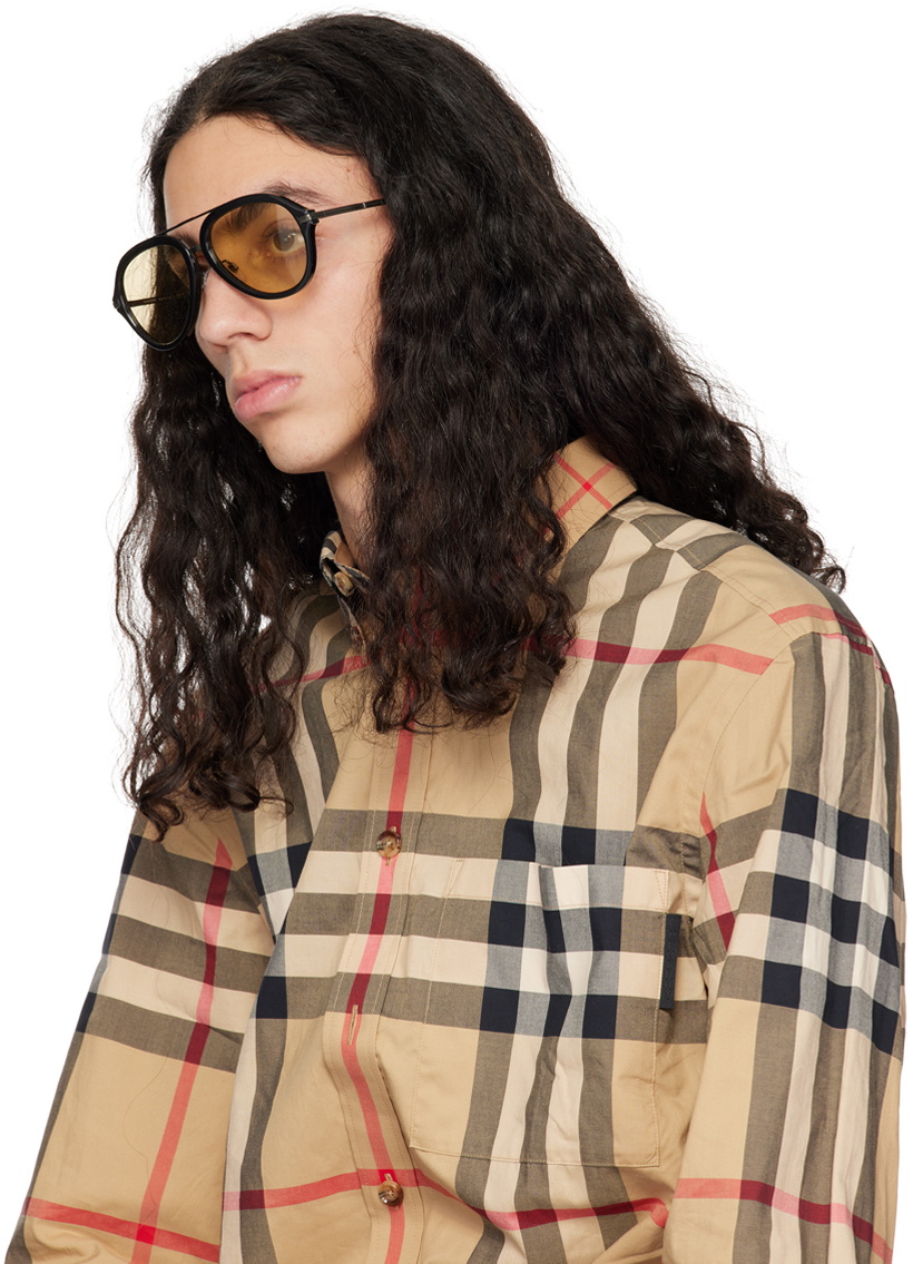 Kids Pilot Sunglasses Blue/White - Burberry main image 0
