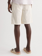 Brunello Cucinelli - Wide-Leg Pleated Cotton-Corduroy Bermuda Shorts - Neutrals