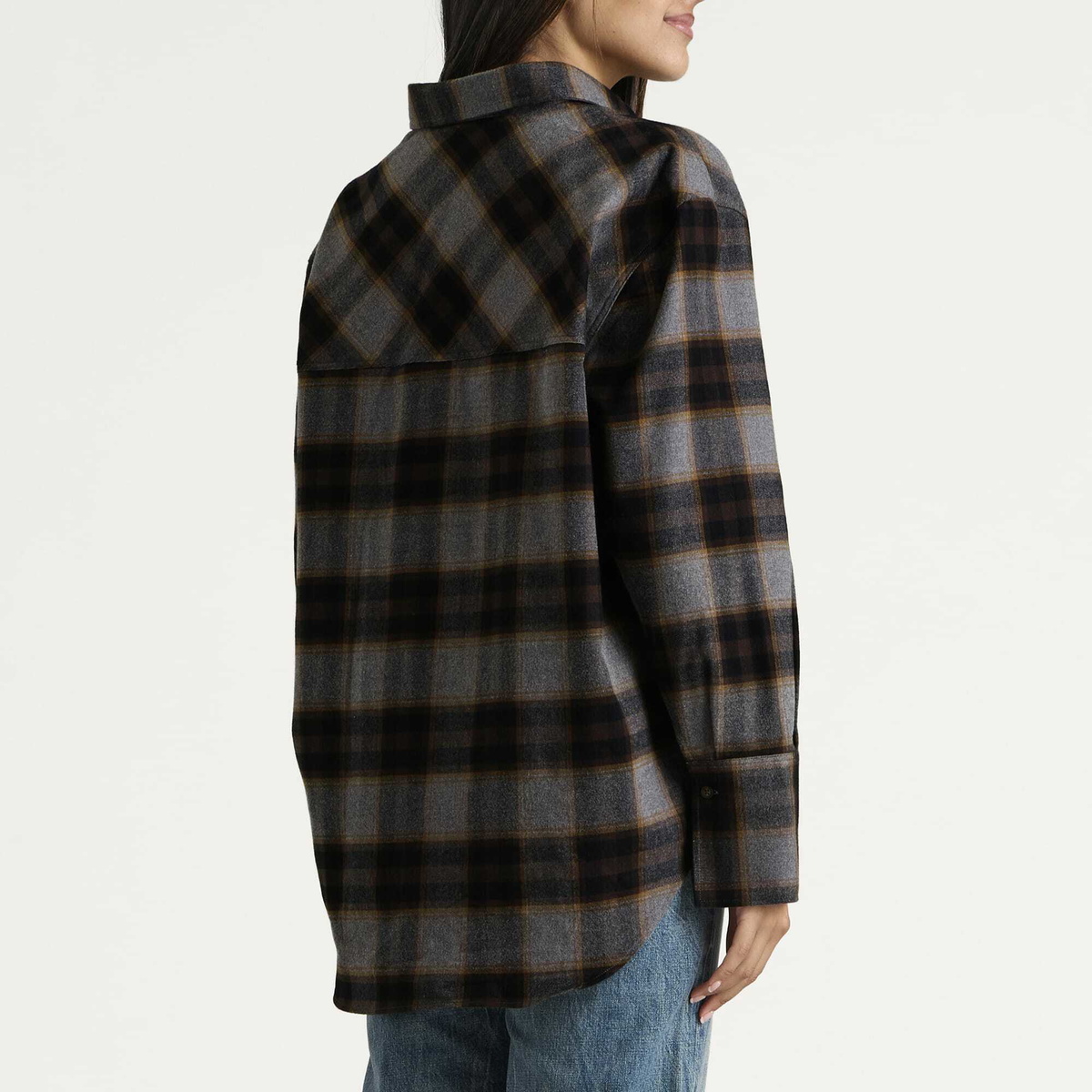 Róhe Women's Flannel Check Overshirt in Winter Check