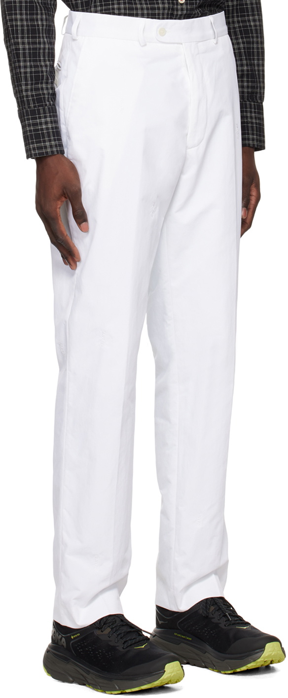 PALMER White Embroidered Trousers