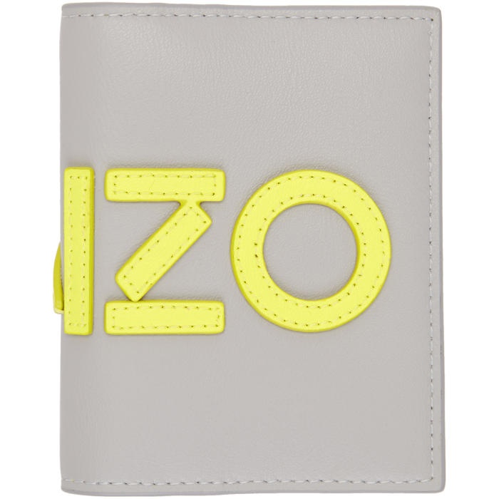 Photo: Kenzo Grey and Yellow Logo Card Holder