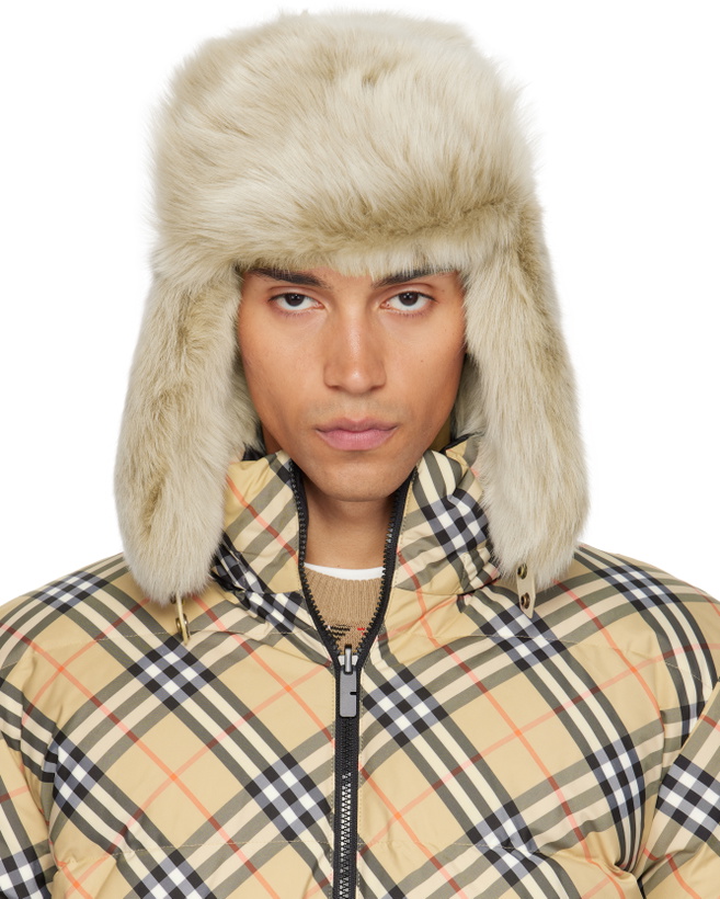 Photo: Burberry Beige Shearling Trapper Hat