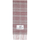 Marni Gray Wool Check Scarf