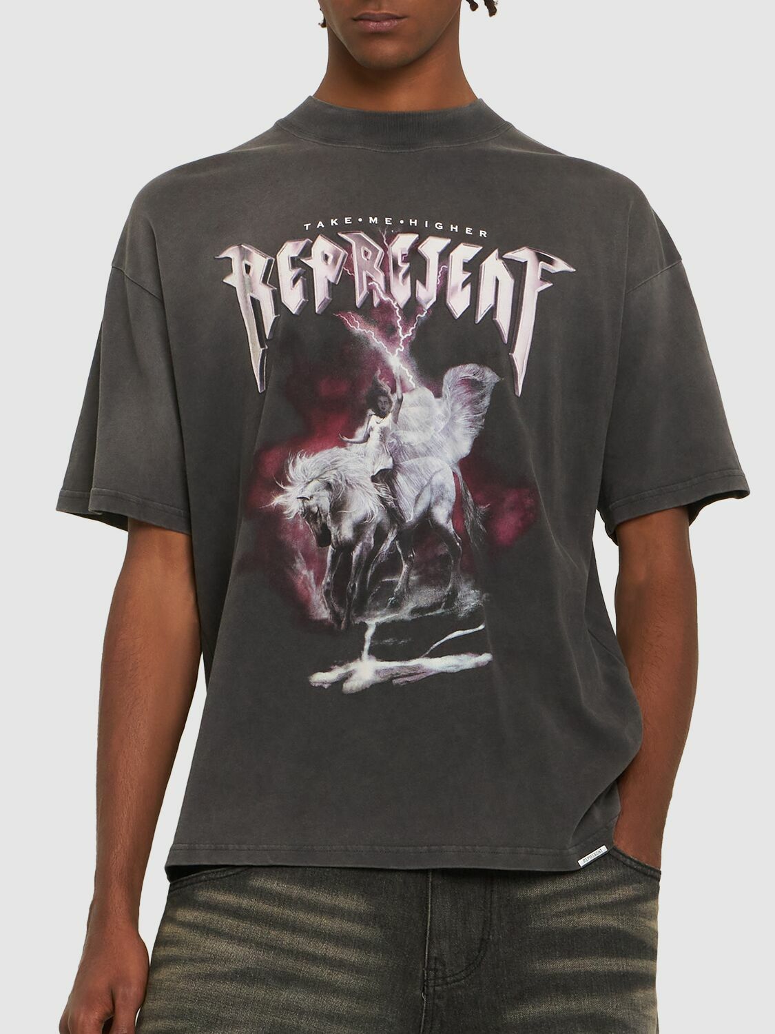 REPRESENT - Take Me Higher Printed Cotton T-shirt Represent