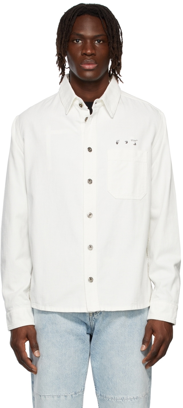 Off-White White Caravaggio Paint Denim Shirt Off-White