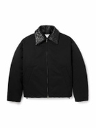 Bottega Veneta - Intrecciato Leather-Trimmed Matte-Shell Down Jacket - Black
