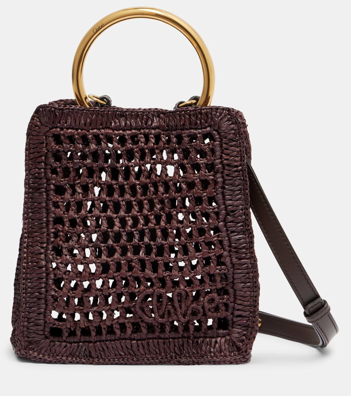 Chloé Summer Banana Mini raffia crossbody bag