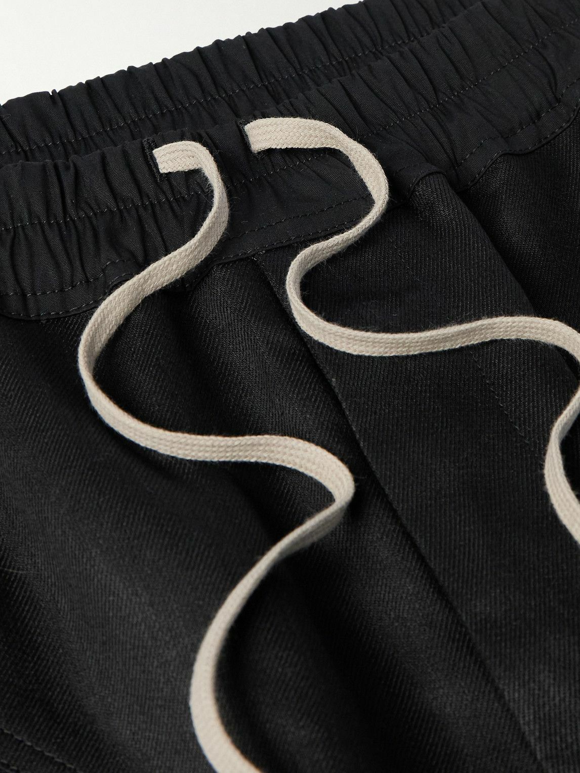 【関税＆送料込み】Rick Owens Pressed-Creased Tapered Trous Rick Owens - Tapered Zip-Detailed Linen-Canvas Cargo