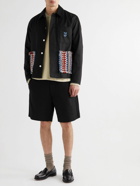 Adish - Logo-Embroidered Wool-Trimmed Cotton Chore Jacket - Black