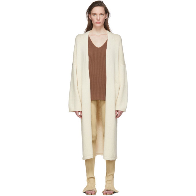 Lauren Manoogian Off-White Long Open Cardigan Lauren Manoogian