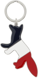 Maison Kitsuné Silver Tricolor Fox Keychain