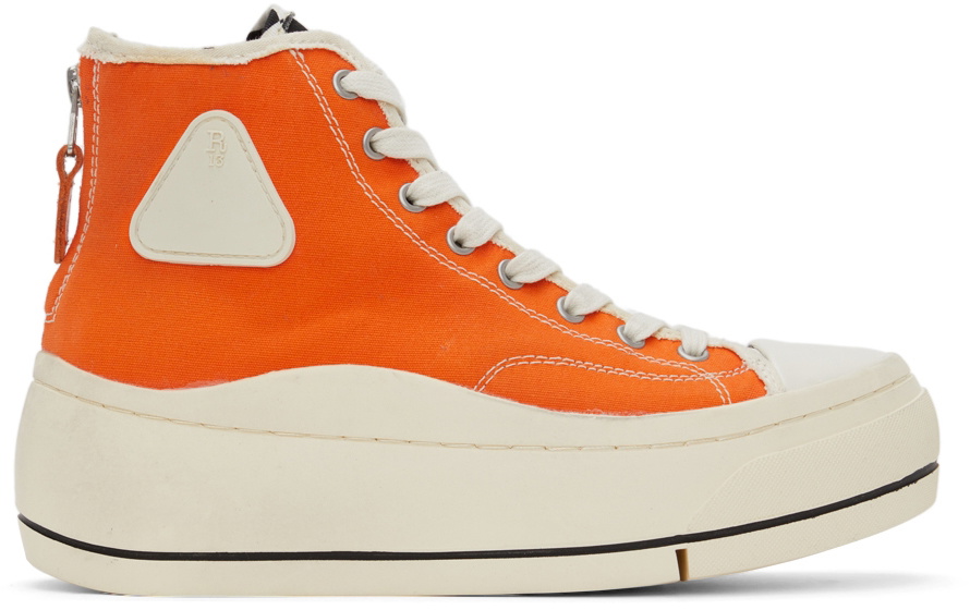 R13 Orange Kurt High-Top Sneakers R13