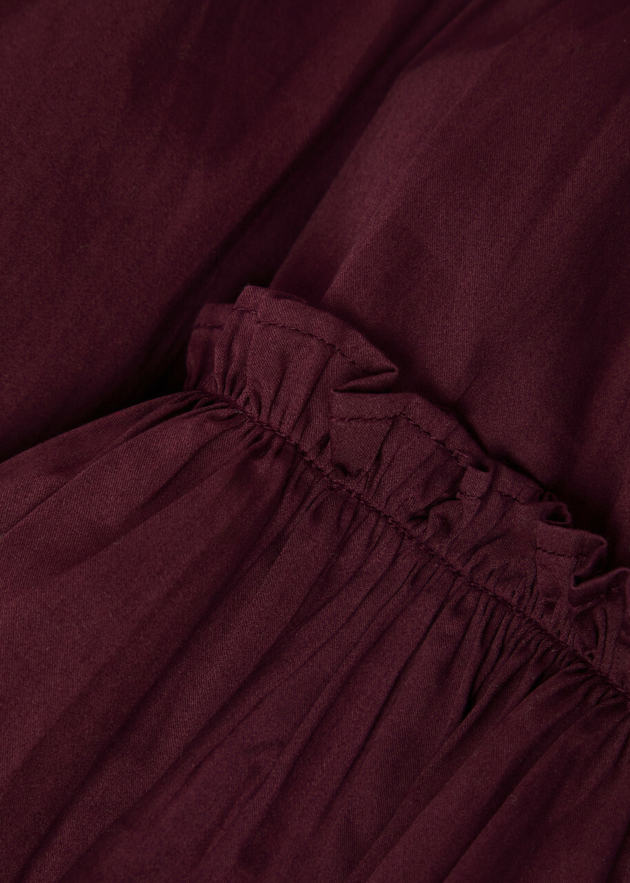 Damson Madder Berta Ruffled Cotton-poplin Midi Skirt Purple