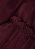 Damson Madder Berta Ruffled Cotton-poplin Midi Skirt Purple