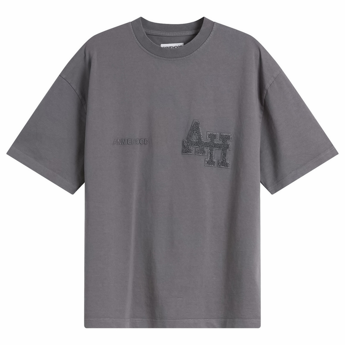 ANNIE HOOD Men's College T-Shirt in Washed Black