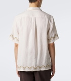 Frescobol Carioca Alves embroidered linen bowling shirt