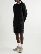 Stone Island - Straight-Leg Logo-Appliquéd Cotton-Jersey Drawstring Shorts - Black