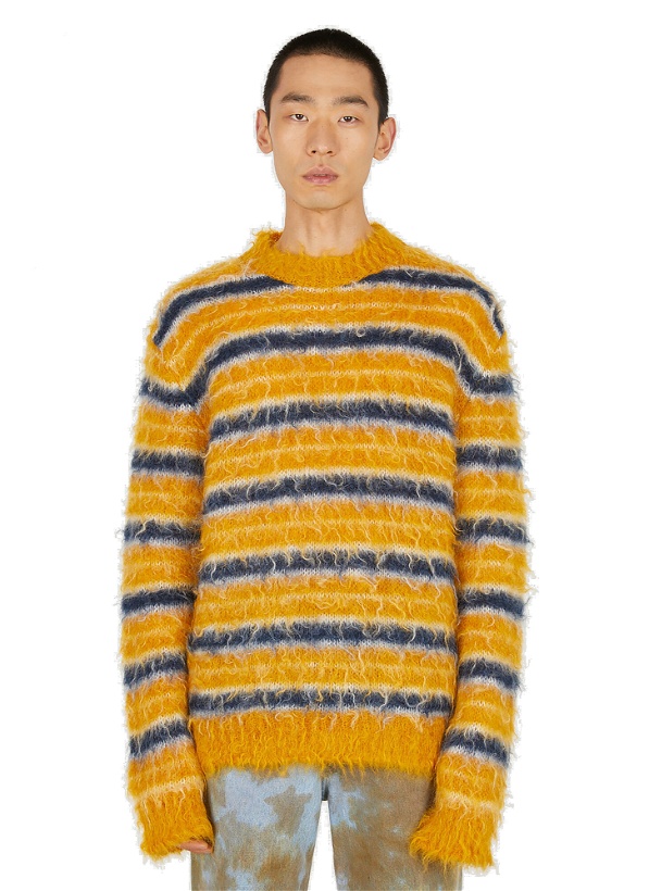 Photo: Fluffy Stripe Sweater in Orange