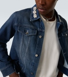 Simone Rocha Embellished cropped denim jacket