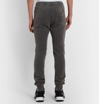 Balmain - Slim-Fit Panelled Loopback Cotton-Blend Jersey Sweatpants - Gray