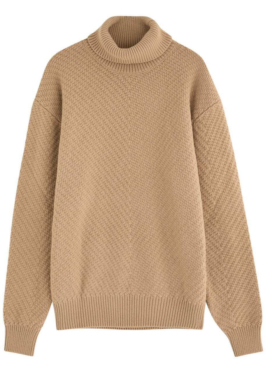 Herno Herringbone Wool Jumper Cream