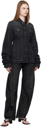 Jean Paul Gaultier Black Oversized Sleeves Denim Jacket