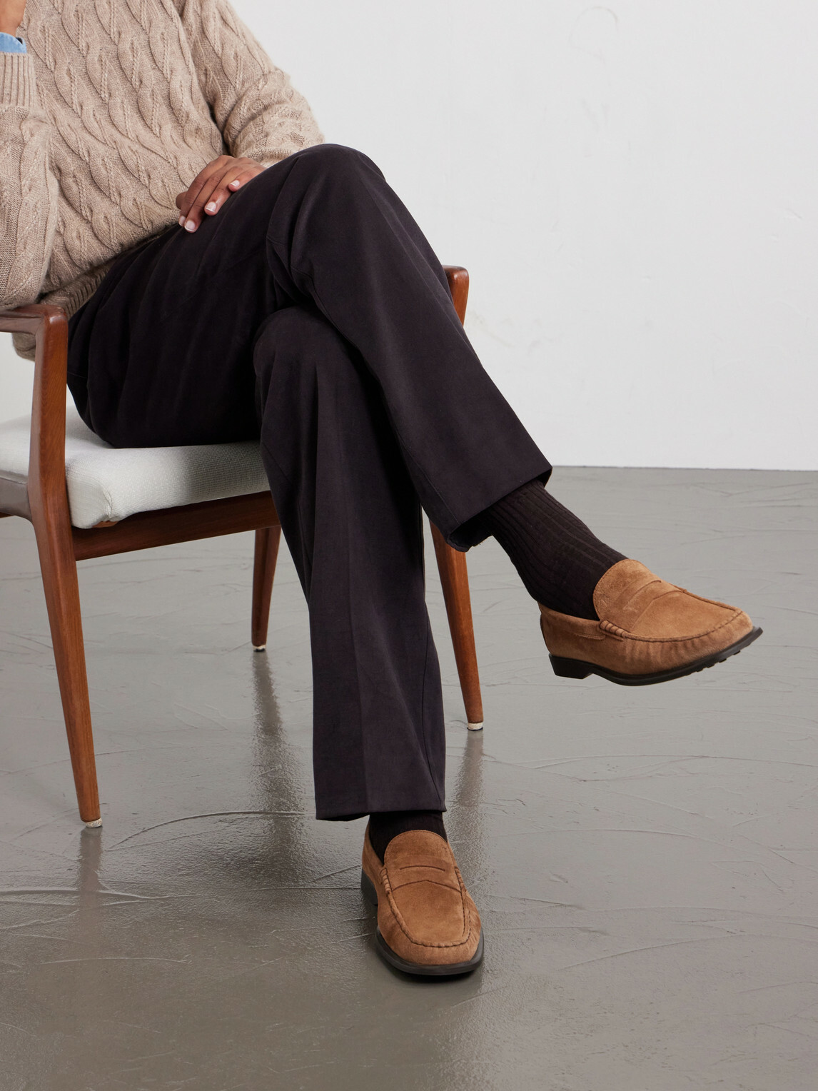 Tod's - Gathered Suede Penny Loafers - Brown