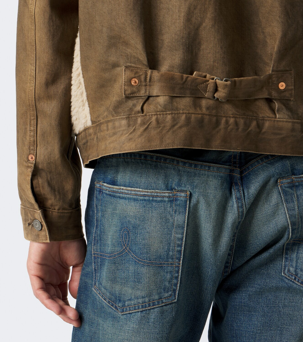 RRL Shearling-trimmed denim jacket