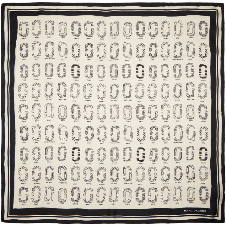 Photo: Marc Jacobs Off-White & Black J Marc Square Scarf