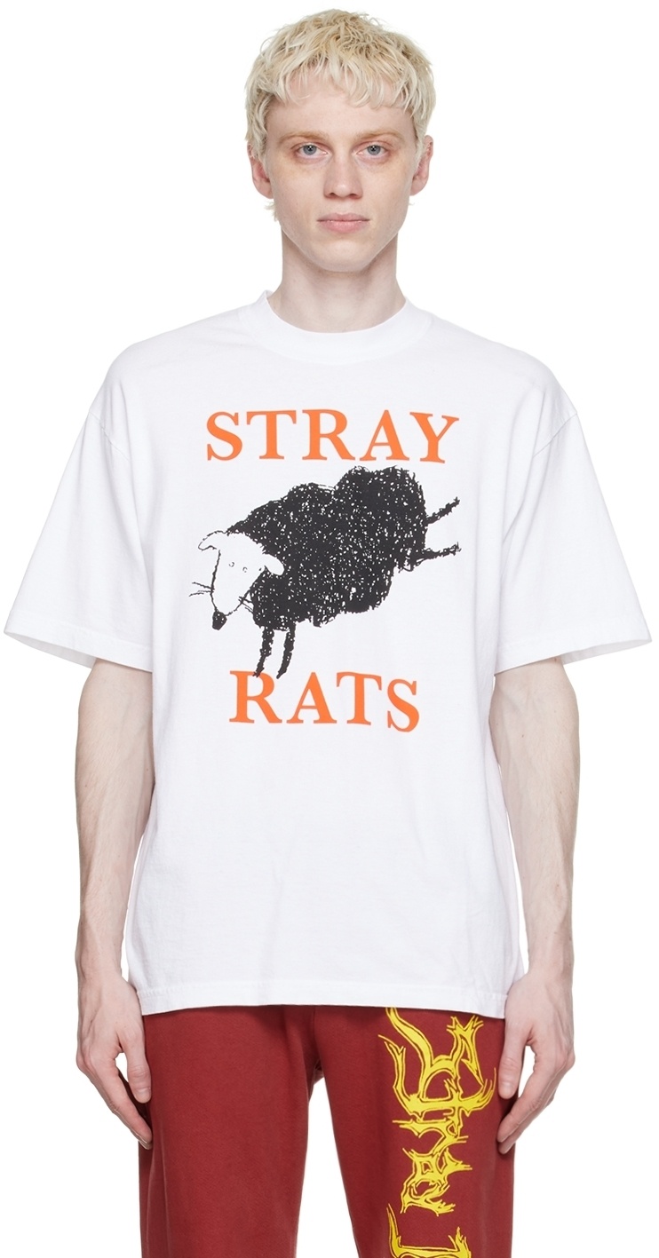 Stray Rats White Cotton T-Shirt