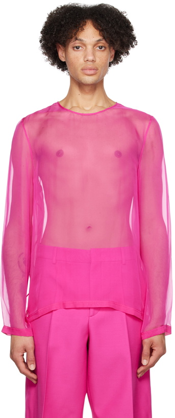 Photo: Valentino Pink Sheer Shirt