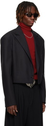 LU'U DAN Black Slashed Blazer