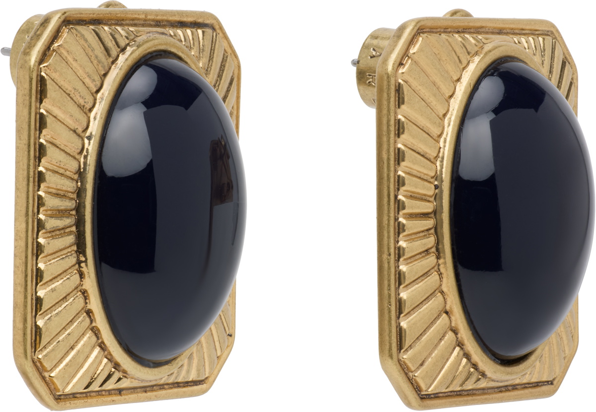 AREA Gold Gemstone Stud Earrings