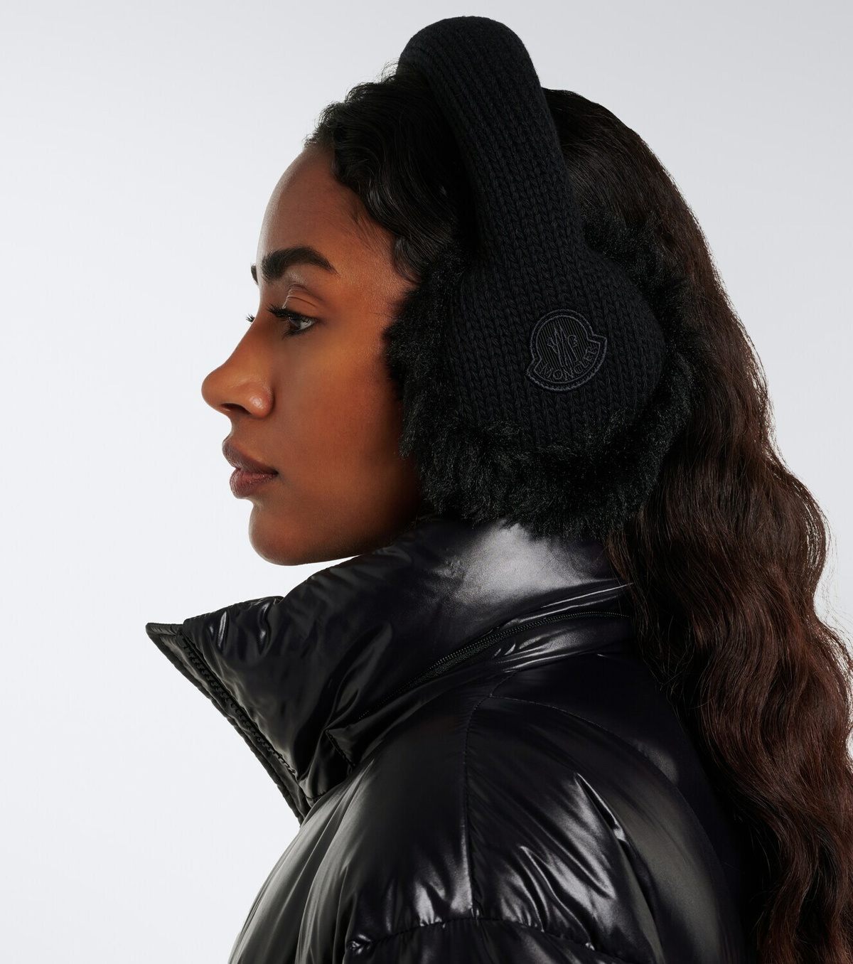 Moncler Logo ribbed-knit virgin wool earmuffs