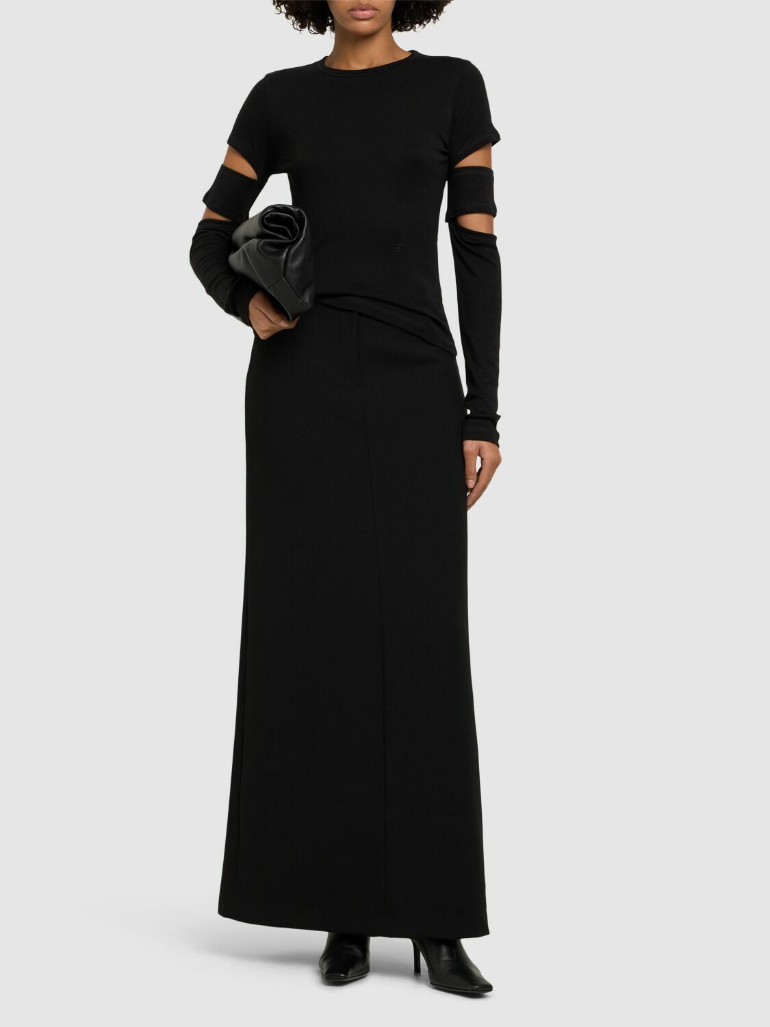 HELMUT LANG Slash Cut Out Long Sleeve Top Helmut Lang