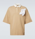 Simone Rocha Floral-appliqué cotton jersey polo shirt
