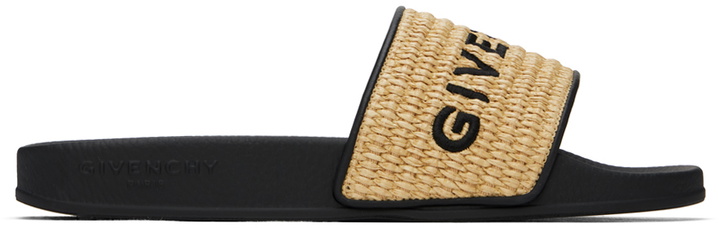 Photo: Givenchy Beige & Black Raffia Pool Slides