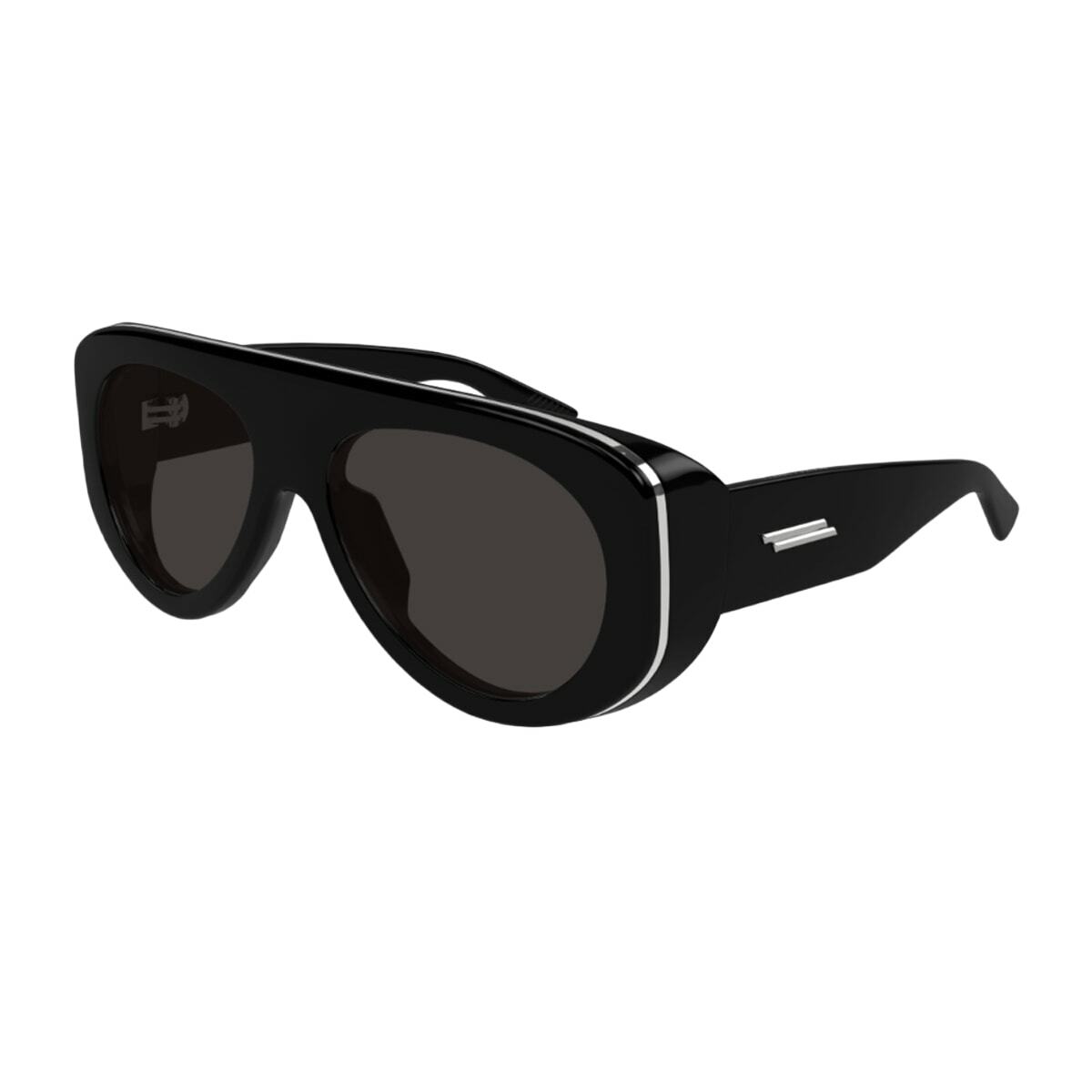 Bottega Veneta Eyewear Bottega Veneta Bv1362s Linea Ribbon 001 Black Grey Sunglasses