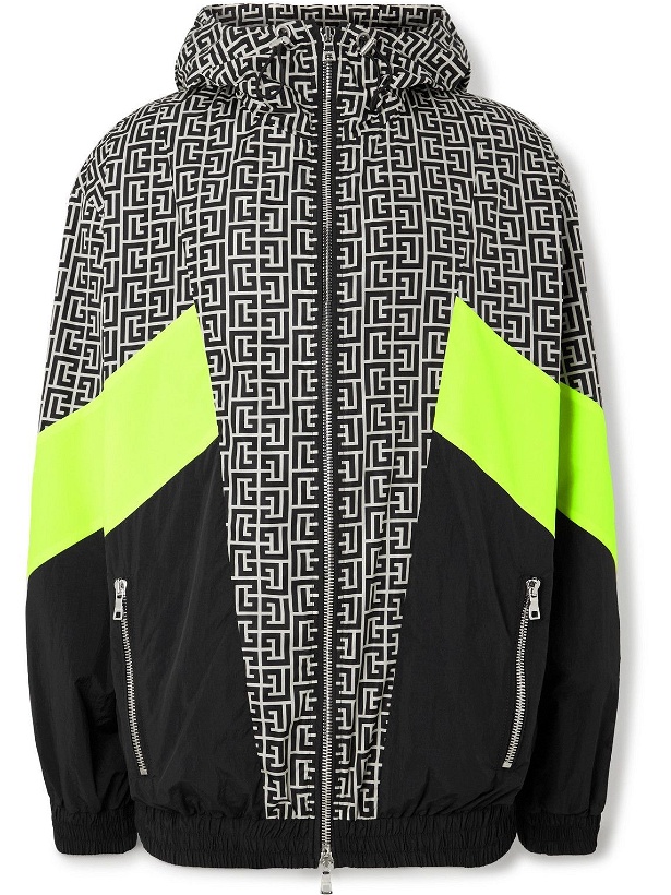 Photo: Balmain - Rossignol Panelled Logo-Print Shell Track Jacket - Gray